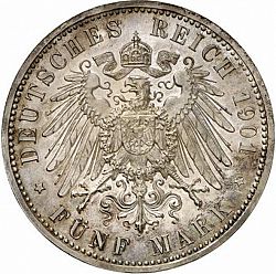 Large Reverse for 5 Mark 1901 coin