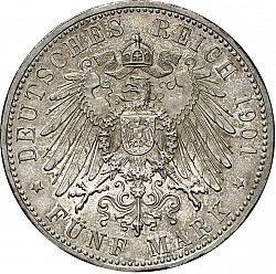 Large Reverse for 5 Mark 1901 coin