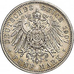 Large Reverse for 5 Mark 1907 coin