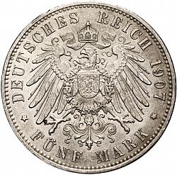 Large Reverse for 5 Mark 1907 coin