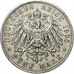 Large Reverse for 5 Mark 1908 coin