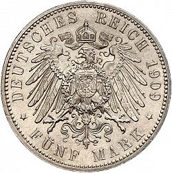 Large Reverse for 5 Mark 1909 coin