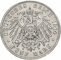 Large Reverse for 5 Mark 1914 coin
