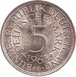 Large Obverse for 5 Mark 1963 coin