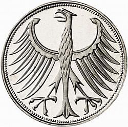Large Obverse for 5 Mark 1964 coin