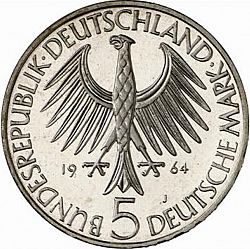 Large Obverse for 5 Mark 1964 coin