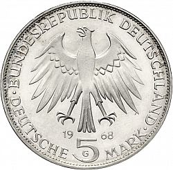 Large Obverse for 5 Mark 1968 coin