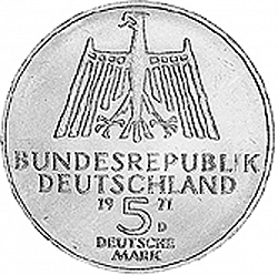Large Obverse for 5 Mark 1971 coin