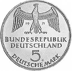 Large Obverse for 5 Mark 1971 coin