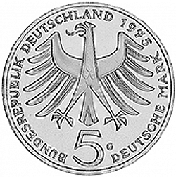 Large Obverse for 5 Mark 1975 coin