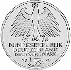 Large Obverse for 5 Mark 1979 coin