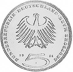 Large Obverse for 5 Mark 1981 coin