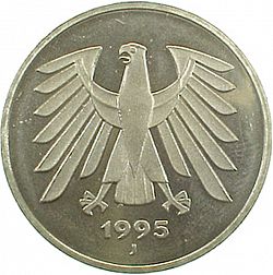 Large Obverse for 5 Mark 1995 coin