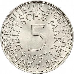 Large Reverse for 5 Mark 1957 coin