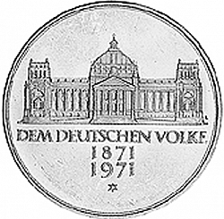 Large Reverse for 5 Mark 1971 coin