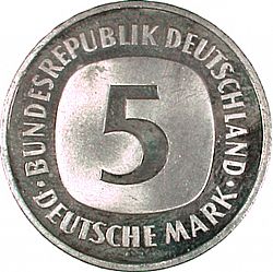 Large Reverse for 5 Mark 1980 coin