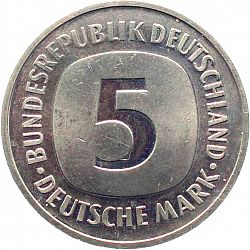 Large Reverse for 5 Mark 1982 coin