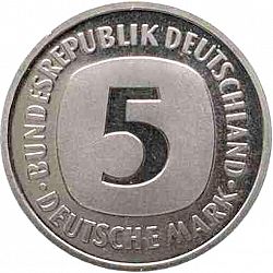 Large Reverse for 5 Mark 2001 coin