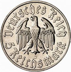 Large Obverse for 5 Reichsmark 1933 coin