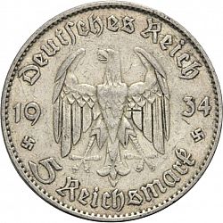 Large Obverse for 5 Reichsmark 1934 coin