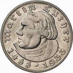 Large Reverse for 5 Reichsmark 1933 coin