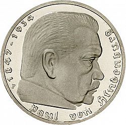 Large Reverse for 5 Reichsmark 1935 coin