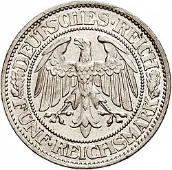 Large Obverse for 5 Reichsmark 1931 coin