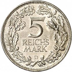 Large Reverse for 5 Reichsmark 1925 coin