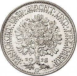 Large Reverse for 5 Reichsmark 1928 coin