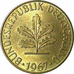 Large Obverse for 5 Pfennig 1967 coin