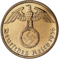 Large Obverse for 5 Reichspfenning 1936 coin