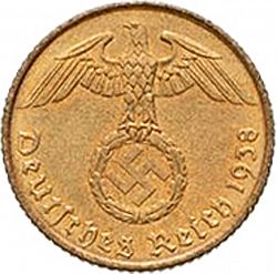 Large Obverse for 5 Reichspfenning 1938 coin