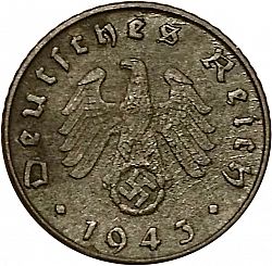 Large Obverse for 5 Reichspfenning 1943 coin