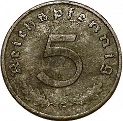 Large Reverse for 5 Reichspfenning 1943 coin