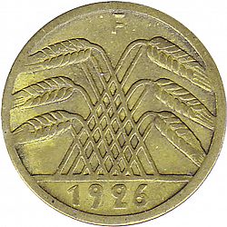 Large Reverse for 5 Pfenning 1926 coin