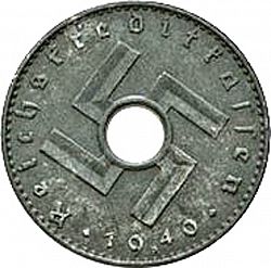 Large Obverse for 5 Reichspfenning 1940 coin