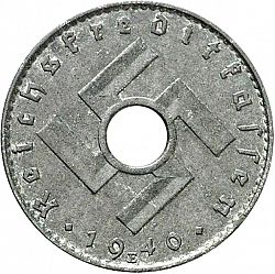 Large Obverse for 5 Reichspfenning 1940 coin