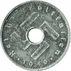 Large Obverse for 5 Reichspfenning 1940 coin