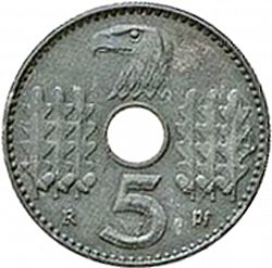 Large Reverse for 5 Reichspfenning 1940 coin