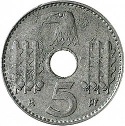 Large Reverse for 5 Reichspfenning 1940 coin
