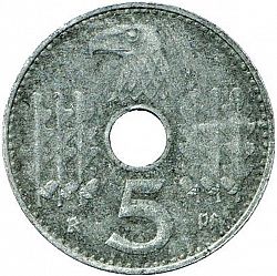 Large Reverse for 5 Reichspfenning 1940 coin