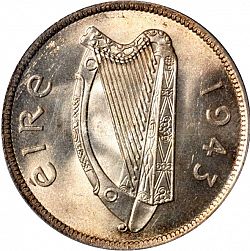 Large Obverse for 2s6d - Half Crown 1943 coin