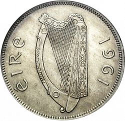 Large Obverse for 2s6d - Half Crown 1961 coin