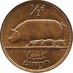 Large Reverse for 1/2d - Halfpenny 1946 coin