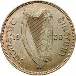 Large Obverse for 1/2d - Halfpenny 1935 coin
