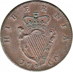 Large Reverse for Halfpenny 1760 coin