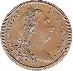 Large Obverse for Halfpenny 1775 coin