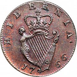 Large Reverse for Halfpenny 1766 coin