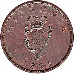 Large Reverse for Halfpenny 1805 coin