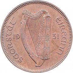 Large Obverse for 1/4d - Farthing 1931 coin